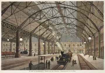 Vue de la salle de la gare centrale, Munich